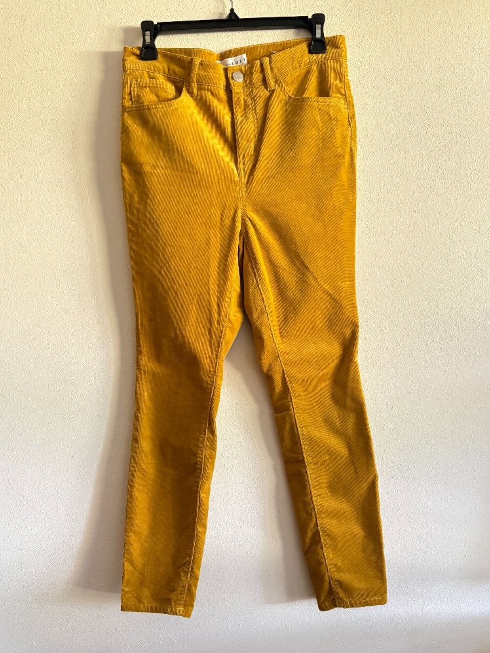 LOFT Mustard Yellow High-Waisted Skinny Corduroy Pants - Picture 4 of 8